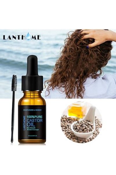 lanthome Castor Oil - 100% Pure, Cold Pressed Hair Growth Serum For Eyelashes