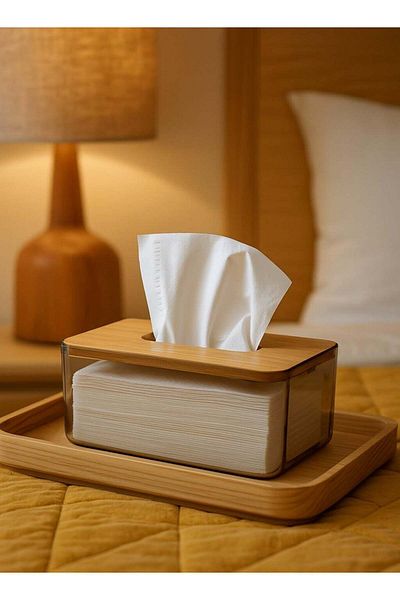 ALMUFARREJ Transparent Tissue Box with a Simple and Innovative Design for the Living Room and Dining