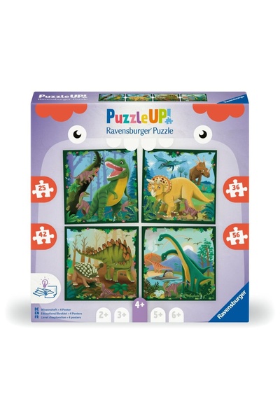 RAVENSBURGER - Puzzle Up dinozauri 4 puzzle 25 36 42 56 piese