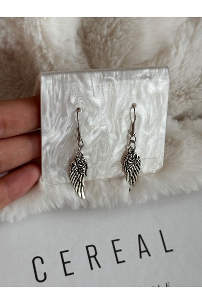 WhimsyWhite Vintage kanat gül küpe, retro gothic y2k pinterest küpe