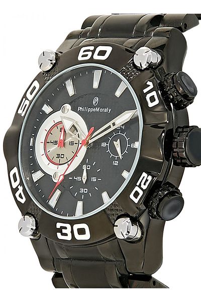 Philippe Moraly Men's Stainless Steel Chronograph Watch MC1333BBW