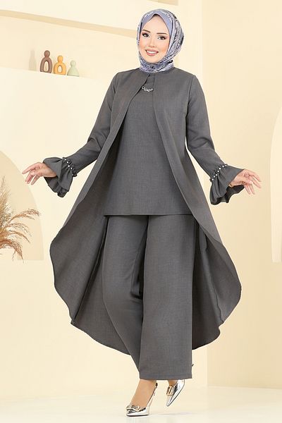 ModaMerve Σετ Cape Look Sofia 2702SL890-M Anthracite