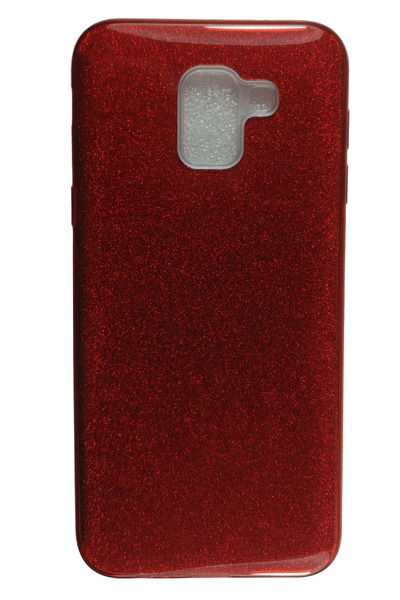 OEM Carcasă compatibilă cu Samsung A6 (2018), silicon cu sclipici, roșie