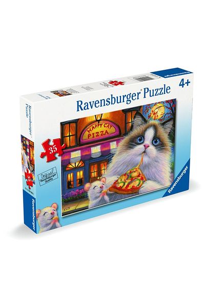 RAVENSBURGER - Puzzle cat eating pizza 35 pieces
