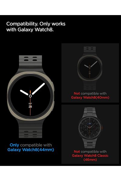 Spigen واقي شاشة GLASTR EZ Fit لساعة Galaxy Watch 8 مقاس 44 مم مع مجموعة تثبيت المحاذاة التلقائية - [عبوة من قطعتين]