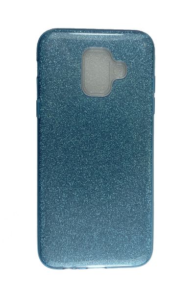 OEM Carcasă compatibilă cu Samsung Galaxy J8 (2018), silicon cu sclipici, albastră
