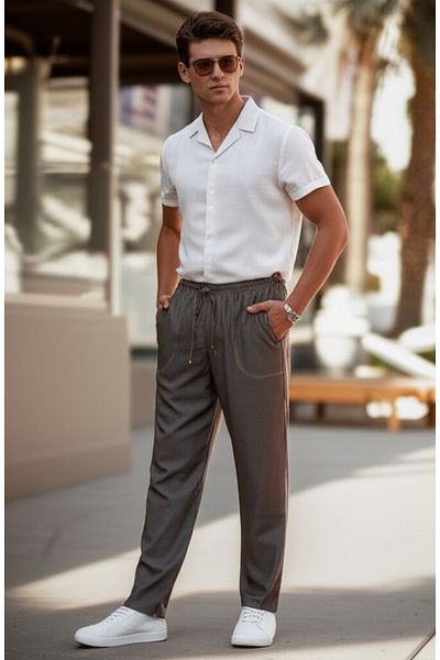 hello7 Men's Relaxed Fit Drawstring Pants (Curved Pockets)
