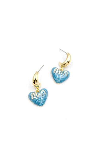 SepetBudur Enameled Heart Earrings - Blue