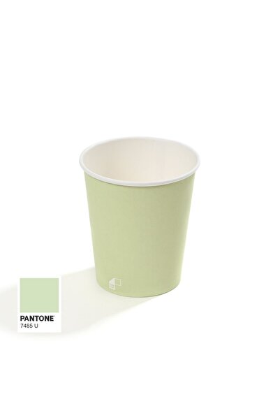 Packtory 8 oz Single Wall Baskılı Karton Bardak (Açık Yeşil) 2000 Adet