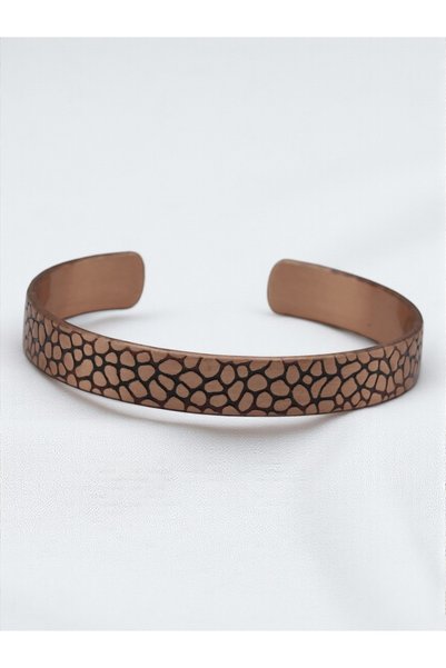 AYDESİA Mosaic Stone Patterned Prayer Embroidered Pure Copper Bracelet