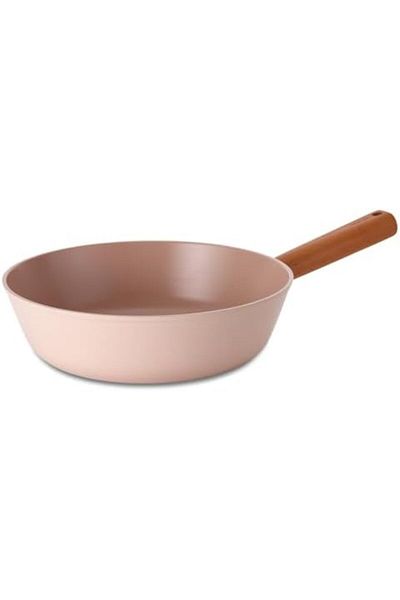 NEOFLAM Fika Blossom Wok Pan, 28 cm Size, Sandy Pink