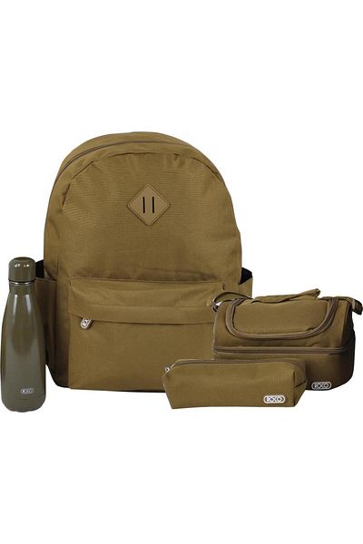 Roco Classic Solid Backpack 4-in-1 Value Set – 16-Inch Bag with Lunch Bag, Pencil Case & Pouch
