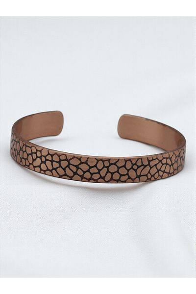 TAKI DERYASI Mosaic Stone Patterned Prayer Embroidered Pure Copper Bracelet