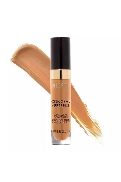 MILANI كونسيلر + كونسيلر لون دائمي مثالي 155 رمل بارد - تغطية كاملة، مقاوم للتجاعيد، 0.17 أونصة سائلة
