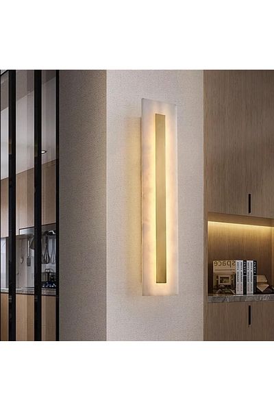 LUXXO LED Wall Light, 6W, Warm Light (3000K), 60x14x5cm, Marmo