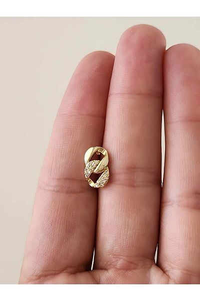 Eva Takı Store Gourmet Chain Model Cartilage Tragus Helix Piercing Gold Gold Color Earring