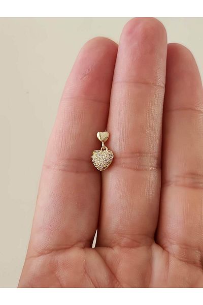 Eva Takı Store Heart Convex Dangle Model Cartilage Tragus Helix Piercing Gold Gold Color Earring