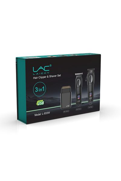 LAC LAICHY 3 in 1 Wet/Dry Mens Grooming Kit,USB Rechargeable Hair Clipper&Shaver Set
