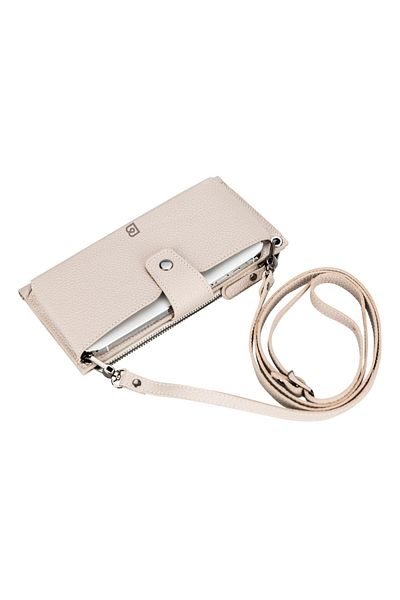 Budi Lozan Strap 6.5 Inch Compatible Leather Card Holder Case Erc3 Beige