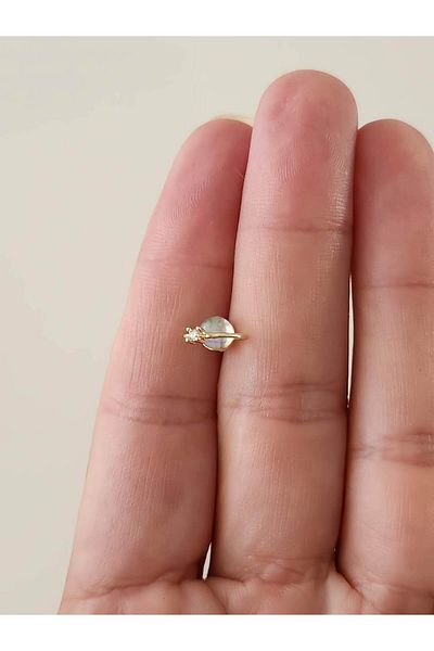 Eva Takı Store Planet Star Model Cartilage Tragus Helix Piercing Gold Gold Color Earring