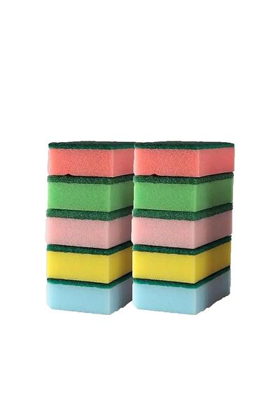 Bisbell Kitchen Sponge Scrubber 10Pcs,Cleaning Sponge,10X7X3Cm
