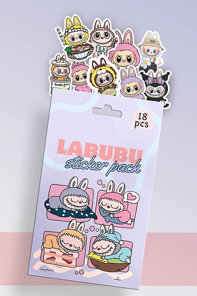 Planet Butik Labubu Boxed Sticker Set of 18