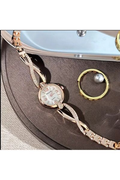 stainless steell ساعة يد كوارتز فاخرة من الذهب الوردي من VIP