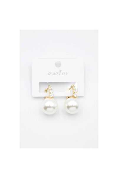 SepetBudur Jewelled Pearl Earrings - Gold