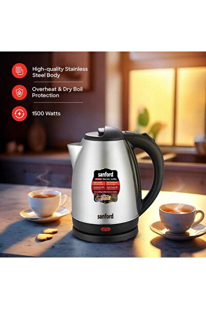 Sanford Sanford Electric Kettle - 1.8L Stainless Steel Body, 1500W - SF3343EK