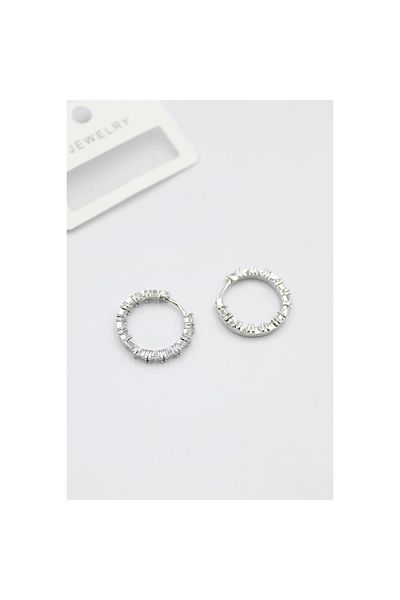 SepetBudur Baguette Jewelled Earrings - White