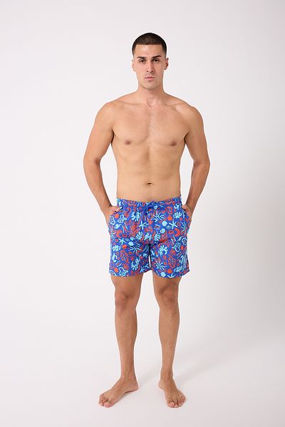 DOMİN SPOR Pantaloni scurți de baie pentru bărbați cu model și buzunar plasă Dmn105003