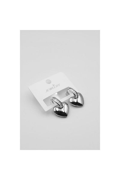 SepetBudur Heart Earrings - Silver