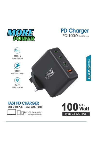 leon Moore Power Home Charger 100 Watt 3 PD Port and USB