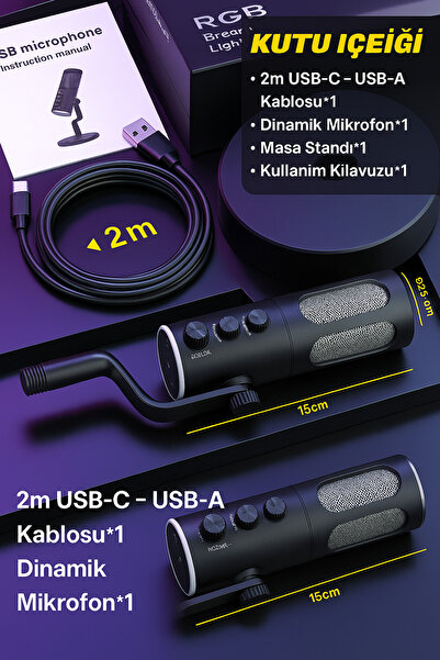 TECHNOMEN Type-C Kablolu Mikrofon Gürültü Önleyici, Net Ses Kalitesi, Vlog ve YouTube İçin Uyumlu Mikrofon