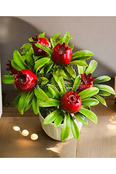 RENK YAPI RÜYASI MİNİ DEKORATİF YAPAY NAR AĞACI YAPAY MEYVELİ NAR AĞACI YÜKSE...