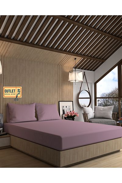 MyStory Home Двоен чаршаф с ластик Dusty Rose Outlet (Halı)