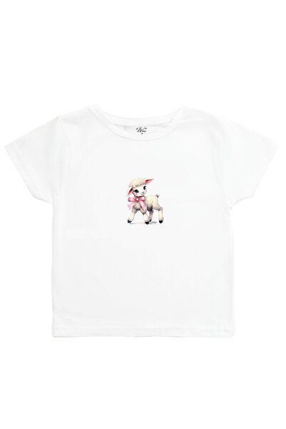 StartMore Women's Lamb Printed Baby Tee Crop