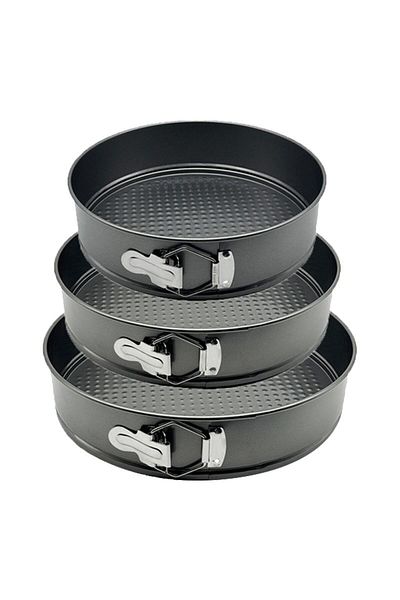 Chavin Carbon Steel 3 Piece 18-20-22cm Round Clamp Cake Mold Set Cin999Sy