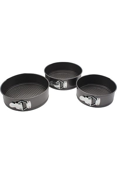 Chavin Carbon Steel 3 Piece 18-20-22cm Round Clamp Cake Mold Set Cin999Sy