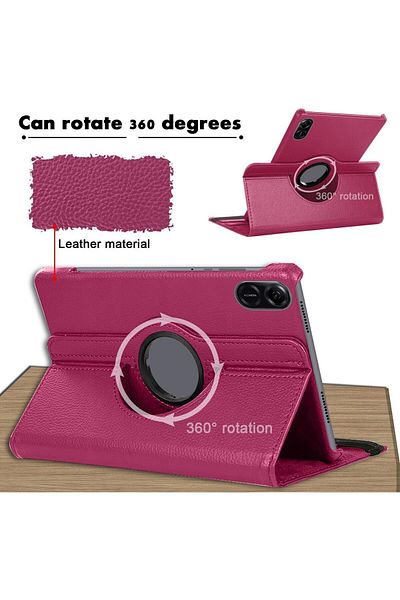 TEKNETSTORE Xiaomi Redmi Pad 2 11 Inch Compatible 360 °   Pu Leather Tablet Cover Case with Rotatable Sleep Mode Stand