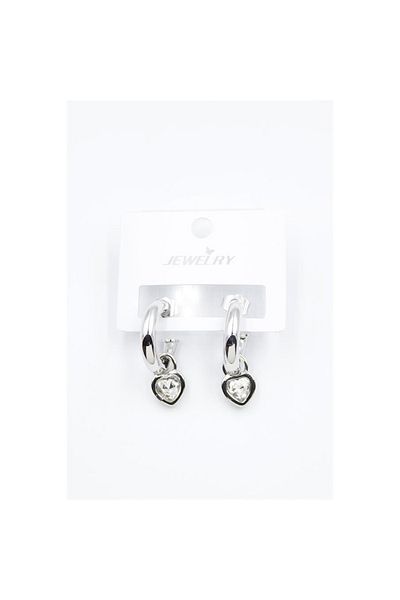 SepetBudur Heart Hoop Earrings - White