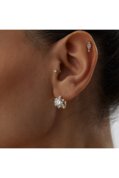 Cherry by Özkonak Oval Tektaş Çiçek Küpe