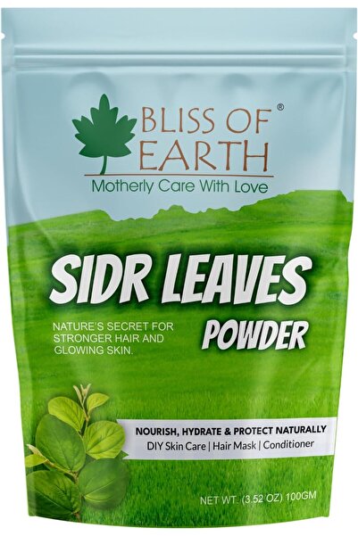 Bliss of Earth مسحوق أوراق السدر المقطوفة يدويًا، 100 جرام |   قناع شعر طبيعي...