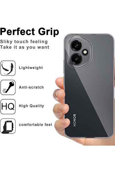 m.tk moveteck Honor 400 Case Soft Transparent Silicone with Camera Protrusion Protection + 5D Screen Protector Glass Set