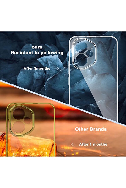 m.tk moveteck Honor 400 Case Soft Transparent Silicone with Camera Protrusion Protection + 5D Screen Protector Glass Set