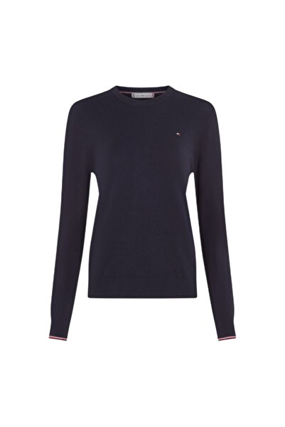 Tommy Hilfiger W Classic C-NK İnce Organik Pamuk Kadın Kazak