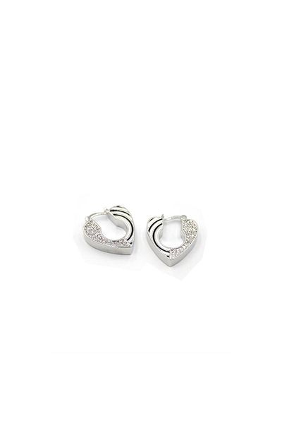 SepetBudur Heart Earrings - Silver