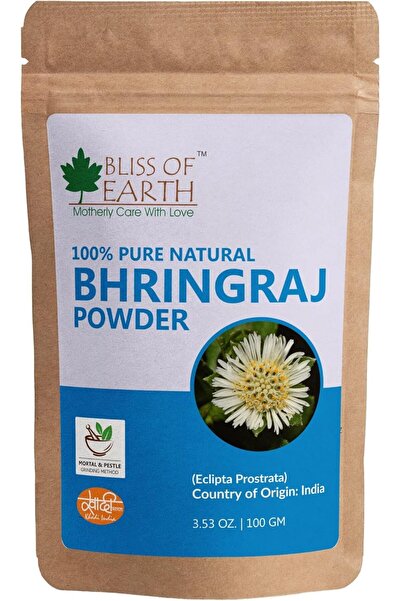 Bliss of Earth Pure Bhringraj Powder, Natural Herbal Formula, 100g | Strength...