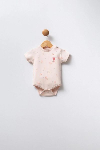 U.S. Polo Assn. Kids U.S Polo Assn Usb2353 Baby Girl 3-Piece Body Set