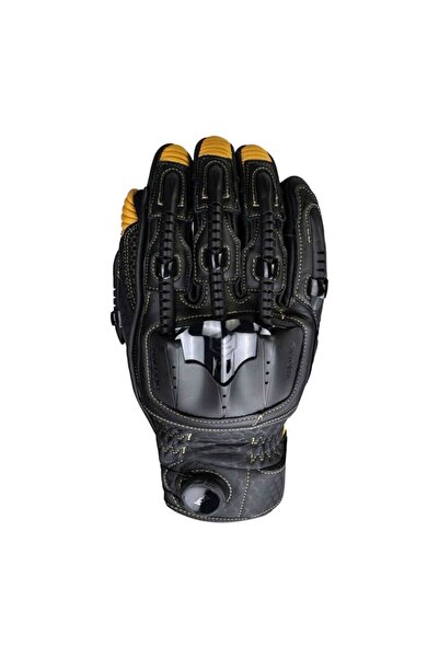 Knox Handroid Pod MK5 Kısa Korumalı Deri Motosiklet Eldiveni Siyah Kahve